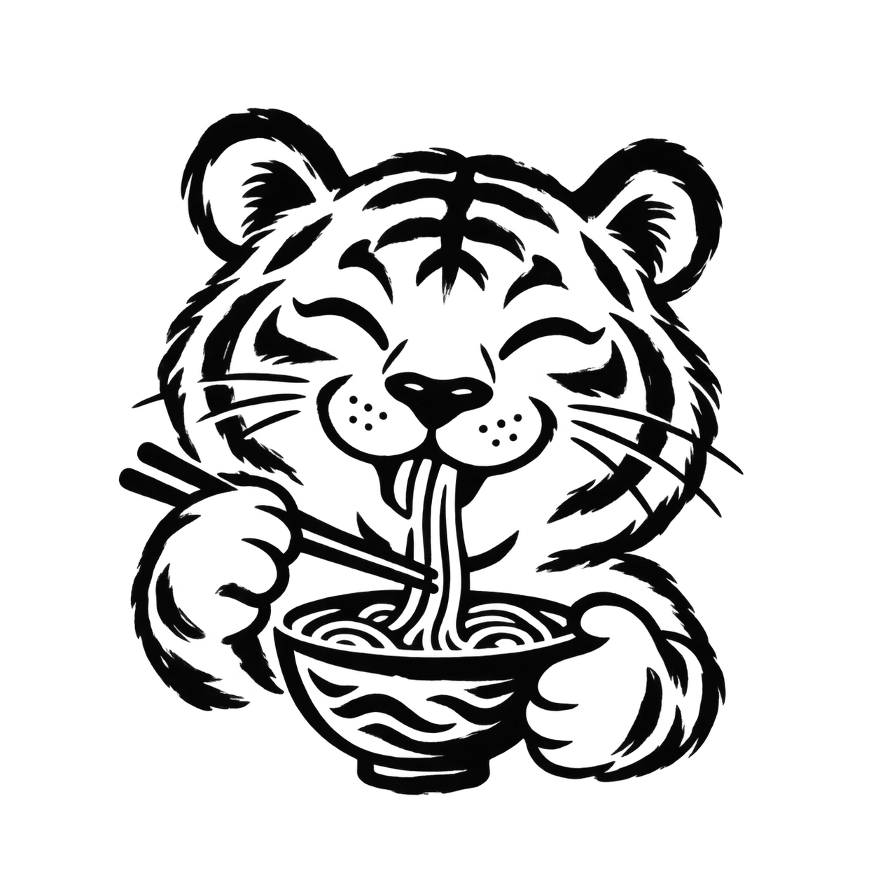 KORI-Tiger mit einer Schüssel Ramen